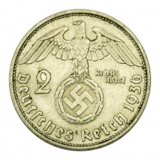 Német Harmadik Birodalom Hindenburg 2 Márka 1936 D