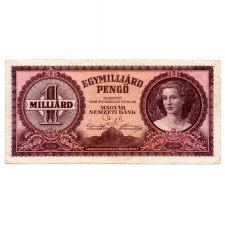 1 Milliárd Pengő Bankjegy 1946 VF