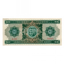 10 Forint Bankjegy 1946 MINTA lyukasztás A000