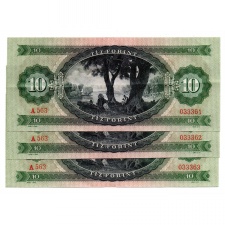 10 Forint Bankjegy 1969 EF sorszámkövető 3db