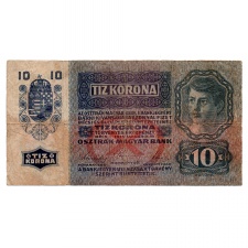 10 Korona Bankjegy 1915 Deutschösterreich felülbélyezéssel G-VG