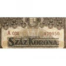 100 Korona Államjegy 1920 sorszámkövető pár UNC barna sorszám