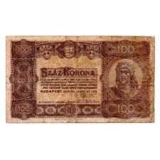 100 Korona Államjegy 1923 Magyar Pénzjegynyomda VG-F