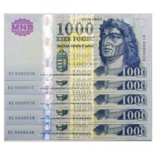 1000 Forint Bankjegy 2015 DE UNC alacsony sorszámkövető 5db