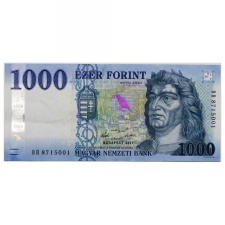 1000 Forint Bankjegy 2017 DH gVF-aEF forgalmi sorszám