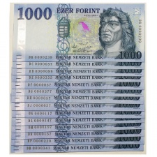 1000 Forint Bankjegy 2017 teljes betűsor 14 alacsony sorszámú