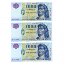 1000 Forint Bankjegy Millennium 2000 DA gEF sorszámkövető 3db