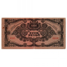 1000 Pengő Bankjegy 1945 F bélyeg és különböző hármasok