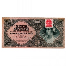 1000 Pengő Bankjegy 1945 bélyeg és alacsonyabb sorszám 005707