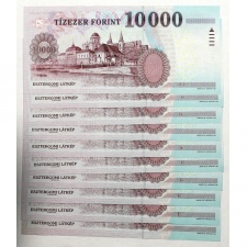 10000 Forint Bankjegy 2012 AE 0000001-10 legalacsonyabb sorszám