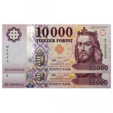 10000 Forint Bankjegy 2019 MINTA nagyon alacsony sorkövető pár