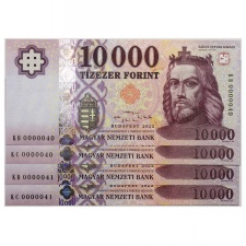 10000 Forint Bankjegy 2022 KB,KC alacsony azonos sorkövető pár