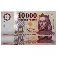 10000 Forint Bankjegy 2022 MINTA alacsony sorszámkövető pár