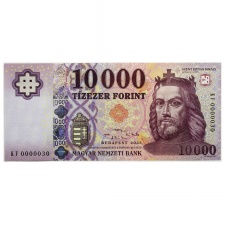 10000 Forint Bankjegy 2023 KF nagyon alacsony sorszám 0000030