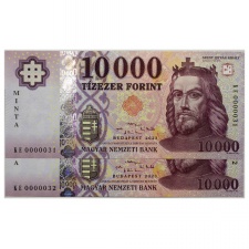 10000 Forint Bankjegy 2023 MINTA nagyon alacsony sorkövető pár