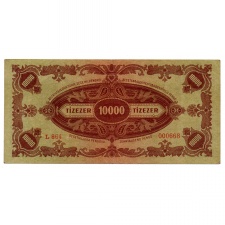 10000 Pengő Bankjegy 1945 alalcsony sorszám 000668