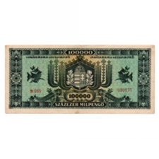 100000 Milpengő Bankjegy 1946 VF