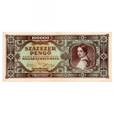 100000 Pengő Bankjegy 1945 VF