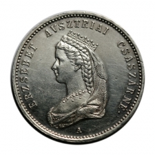 Sisi Budai Koronázási ezüst jeton 1867. A, nagy méret: 5,5 gramm
