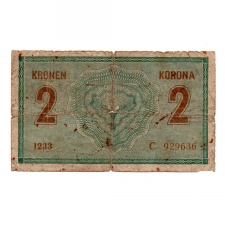 2 Korona Bankjegy 1914 vastag C sorozat G-VG