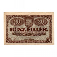 20 Fillér Postatakarékpénztár jegy 1920 F