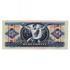 20 Forint Bankjegy 1969 MINTA lyukasztás és bélyegzés C000