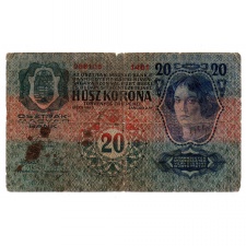 20 Korona Bankjegy 1913 I. kiadás G-VG