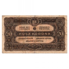 20 Korona Államjegy 1920 sorszámban pont VG-F