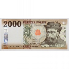 2000 Forint Bankjegy 2020 CJ UNC forgalmi sorszám