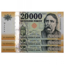 20000 Forint Bankjegy 2015 MINTA sorszámkövető 3db