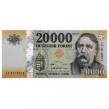 20000 Forint Bankjegy 2016 GD UNC forgalmi sorszám