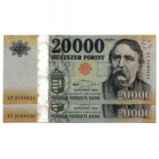 20000 Forint Bankjegy 2016 GF UNC forgalmi sorszámkövető pár