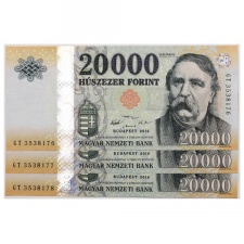20000 Forint Bankjegy 2016 GT UNC forgalmi sorszámkövető 3db
