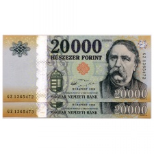 20000 Forint Bankjegy 2016 GZ UNC forgalmi sorszámkövető pár