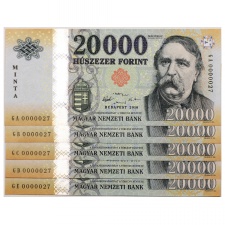 20000 Forint Bankjegy 2016 MINTA és GB-GE extra azonos számok