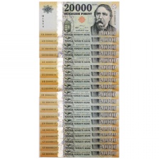 20000 Forint Bankjegy 2016 MINTA és GB-GZ extra azonos számok