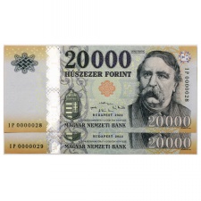 20000 Forint Bankjegy 2022 IP UNC nagyon alacsony sorkövető pár