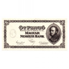 5 Pengő Bankjegy 1926 Feketenyomat, fázisnyomat