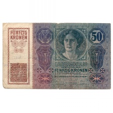 50 Korona Bankjegy 1914 VI. Gyalogezred  bélyegzéssel RRR