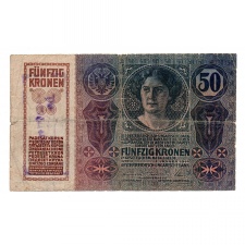 50 Korona Bankjegy 1914 bélyegzéssel B