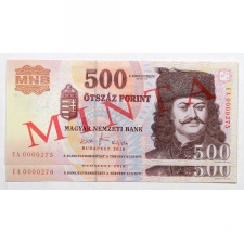 500 Forint Bankjegy 2010 MINTA sorszámkövető pár