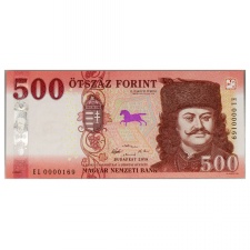 500 Forint Bankjegy 2018 EL UNC alacsony sorszám