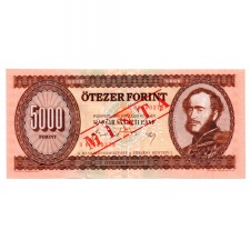 5000 Forint Bankjegy 1990 H sorozat MINTA