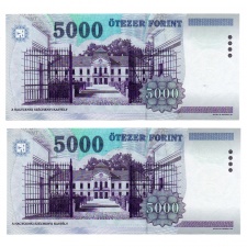 5000 Forint Bankjegy 2005 BB UNC sorszámkövető pár