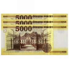 5000 Forint Bankjegy 2017 BB UNC forgalmi sorszámkövető 3 db