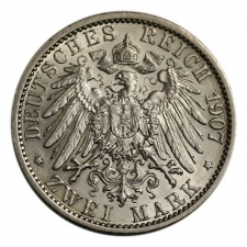 II. Wilhelm Porosz ezüst 2 Márka 1907 A