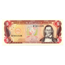 Dominikai Köztársaság 5 Peso Bankjegy 1990 P131
