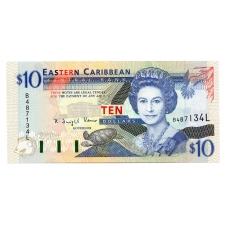 Kelet-karibi Államok 10 Dollár Bankjegy 1994 P32l