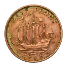Anglia II. Erzsébet 1/2 Penny 1965