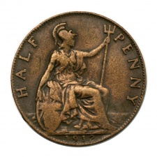 Anglia V. György 1/2 Penny 1912